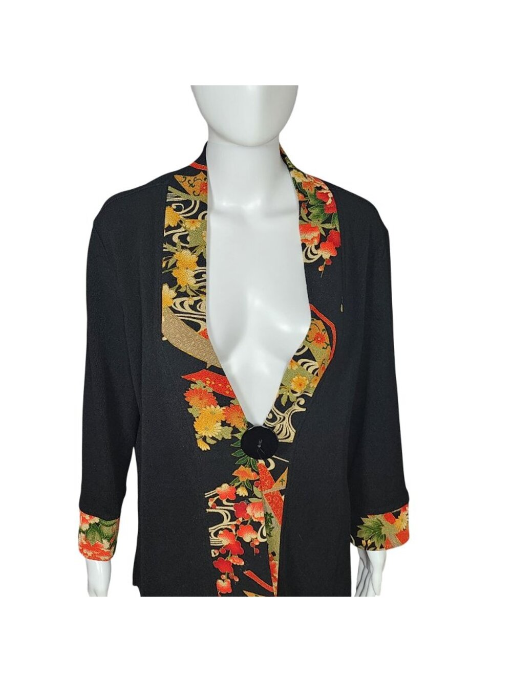 Soft Surroundings Kimono-Style Black Knit Coat, Women's Medium